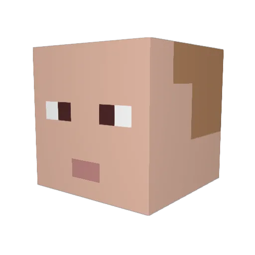 YU2ION Minecraft avatar head, 3D render