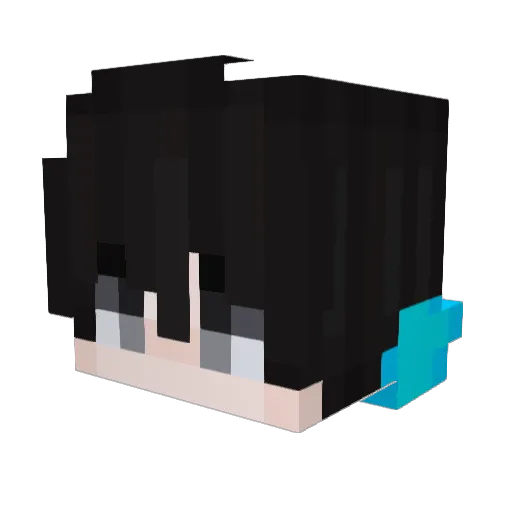 YUHA6x Minecraft avatar head, 3D render