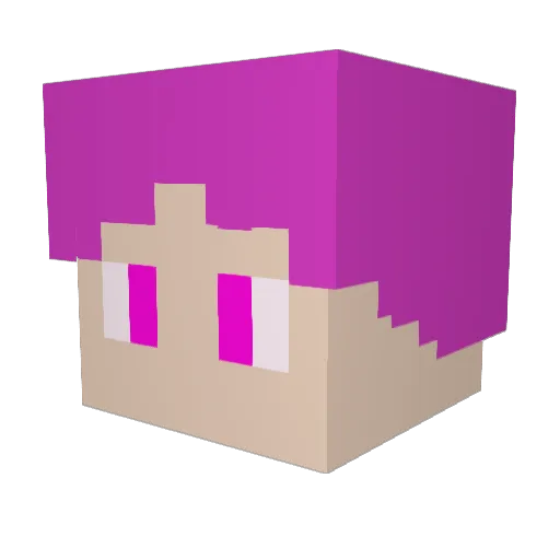YUIJP Minecraft avatar head, 3D render