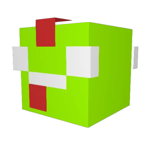 YUI_UDON Minecraft avatar head, 3D render