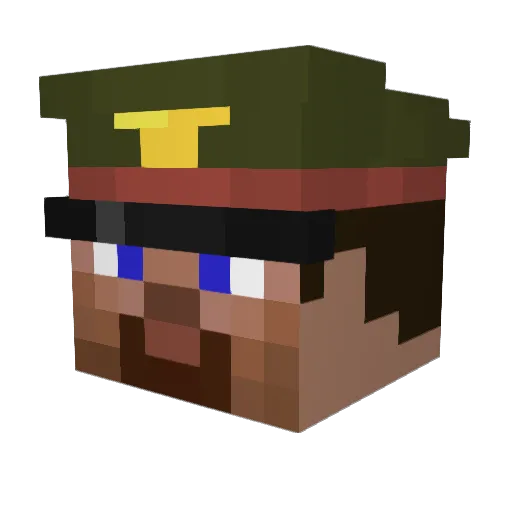 YUKDRO Minecraft avatar head, 3D render