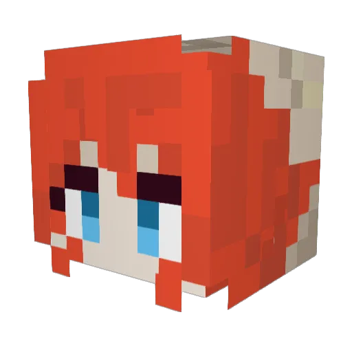 YUKIN5 Minecraft avatar head, 3D render