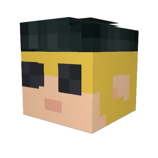 YUNGTCO Minecraft avatar head, 3D render