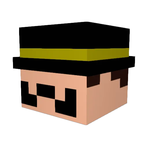YUNO_MC Minecraft avatar head, 3D render