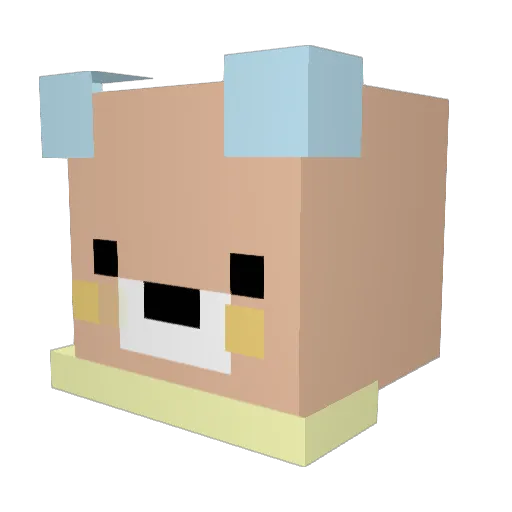 YUNZI0709 Minecraft avatar head, 3D render