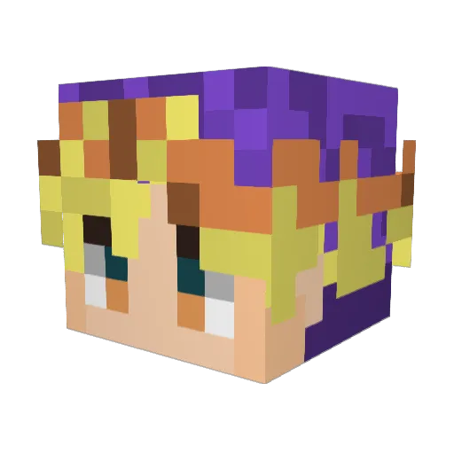 YUSHIRAN Minecraft avatar head, 3D render