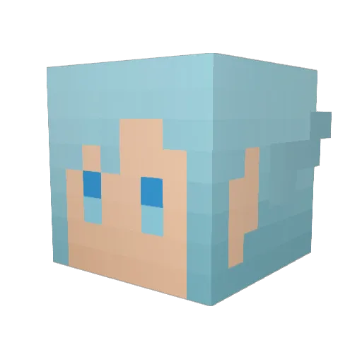 YUU_1108 Minecraft avatar head, 3D render