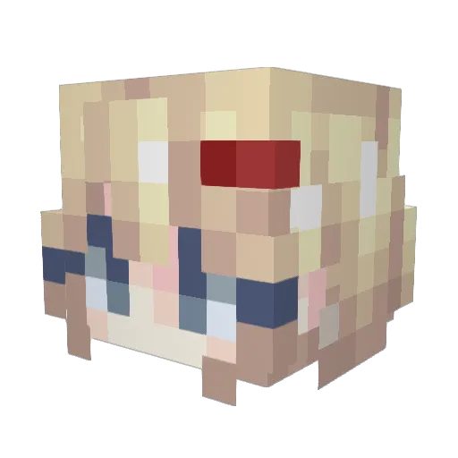 YUXUXU Minecraft avatar head, 3D render
