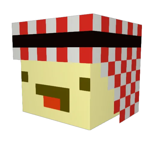 YUYUGOU Minecraft avatar head, 3D render
