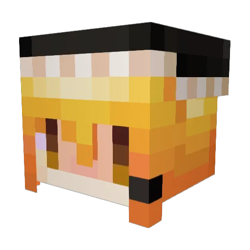 YUZUNEKO2 Minecraft avatar head, 3D render
