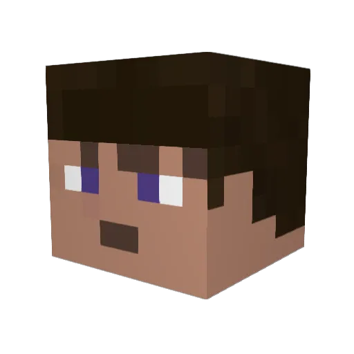 YU_0343 Minecraft avatar head, 3D render