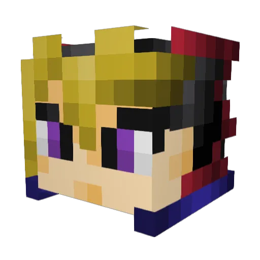 YU_GI Minecraft avatar head, 3D render
