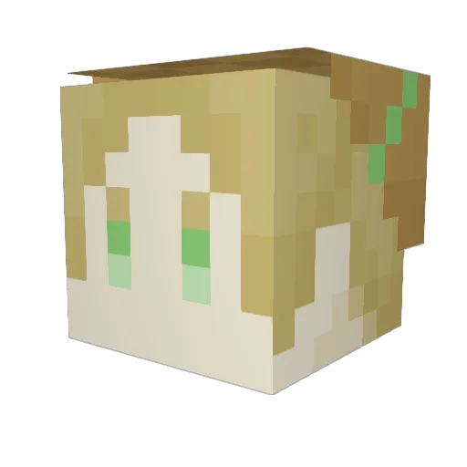 YU_pupu Minecraft avatar head, 3D render
