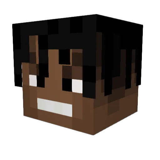YVLJJ Minecraft avatar head, 3D render