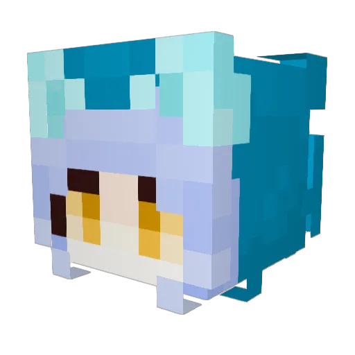 YWHC6 Minecraft avatar head, 3D render