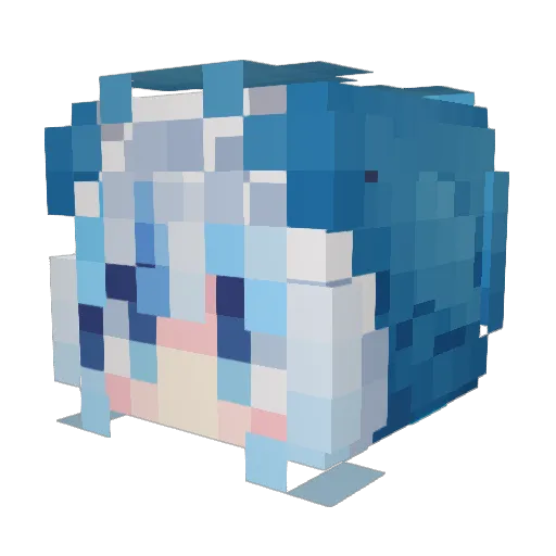 YYH20061124 Minecraft avatar head, 3D render