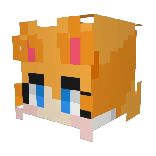 YYQ144 Minecraft avatar head, 3D render