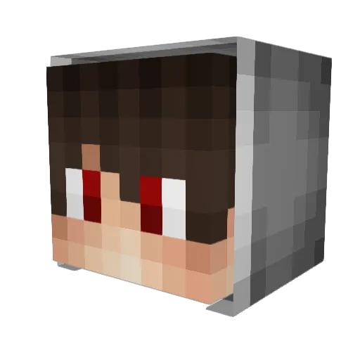 YYssLL Minecraft avatar head, 3D render