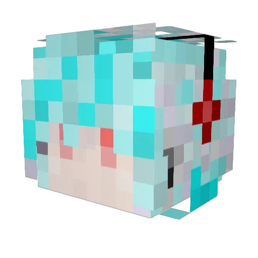 YZ007 Minecraft avatar head, 3D render