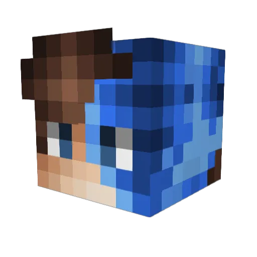 YZV Minecraft avatar head, 3D render