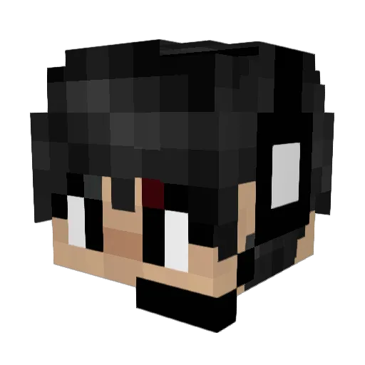 Y_Nan Minecraft avatar head, 3D render