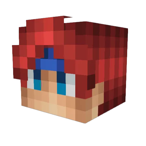 Y_Zeal Minecraft avatar head, 3D render