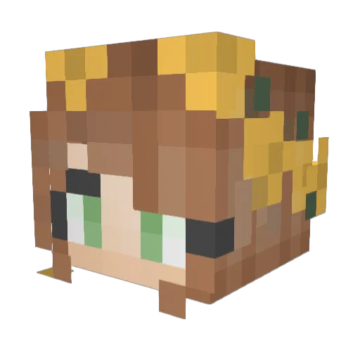 Y_ue Minecraft avatar head, 3D render