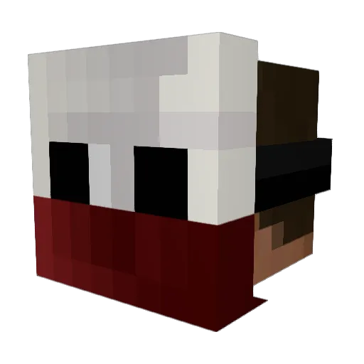 Y_utu Minecraft avatar head, 3D render