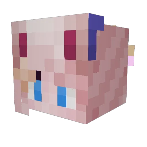 Y_uumi Minecraft avatar head, 3D render
