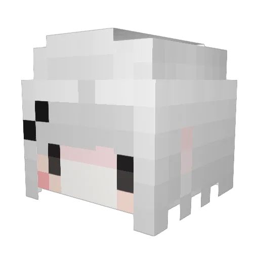 YaBiiCat Minecraft avatar head, 3D render