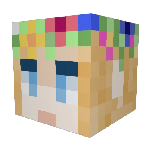YaCooze Minecraft avatar head, 3D render