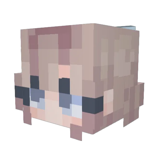 YaGurlShelly Minecraft avatar head, 3D render