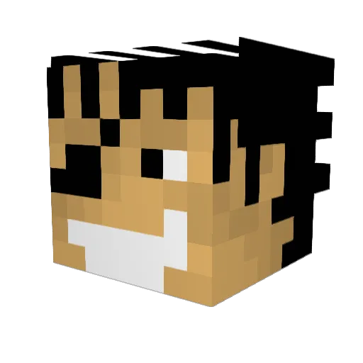 YaQuoi Minecraft avatar head, 3D render