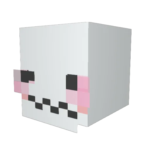 Ya_a Minecraft avatar head, 3D render