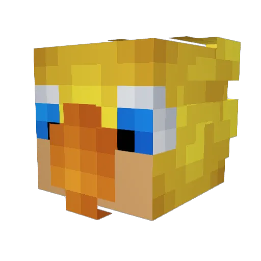 Ya_nek Minecraft avatar head, 3D render