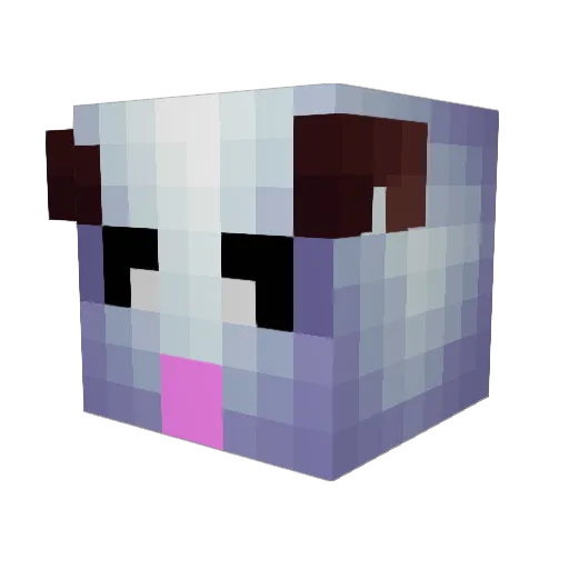 Yaamcha Minecraft avatar head, 3D render
