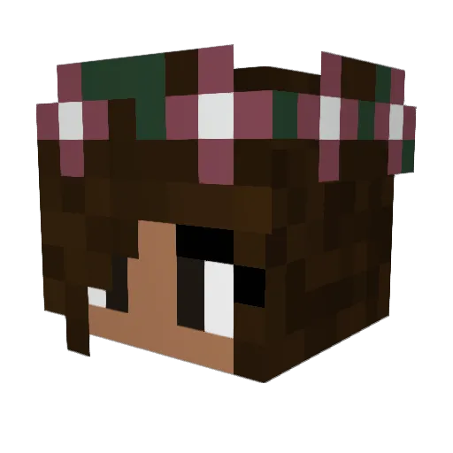 Yaannaa Minecraft avatar head, 3D render