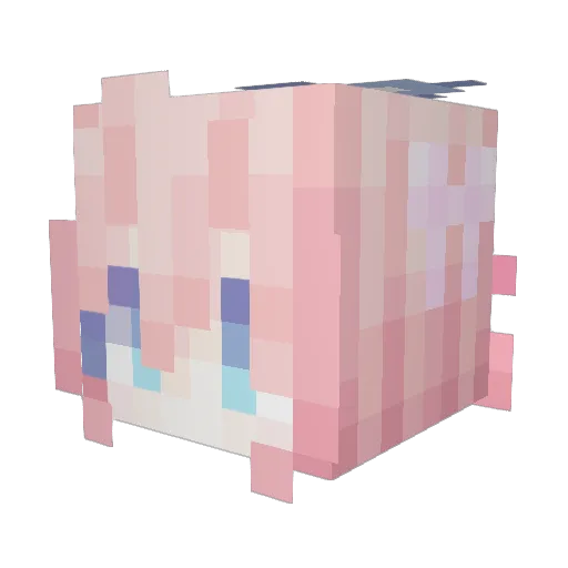 Yaasasi Minecraft avatar head, 3D render