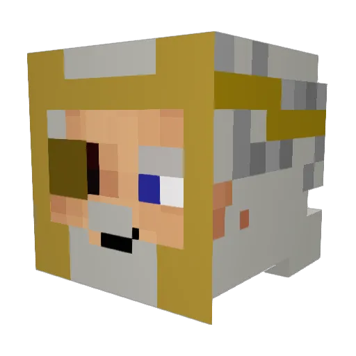 Yaawski Minecraft avatar head, 3D render
