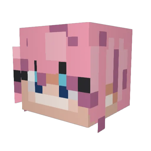 YabaiMenhera Minecraft avatar head, 3D render