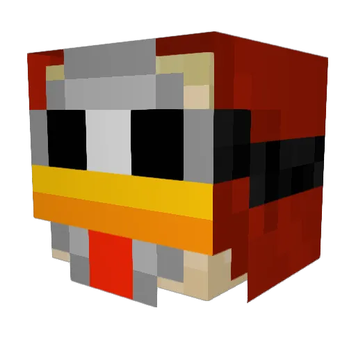 Yabayadoodo Minecraft avatar head, 3D render
