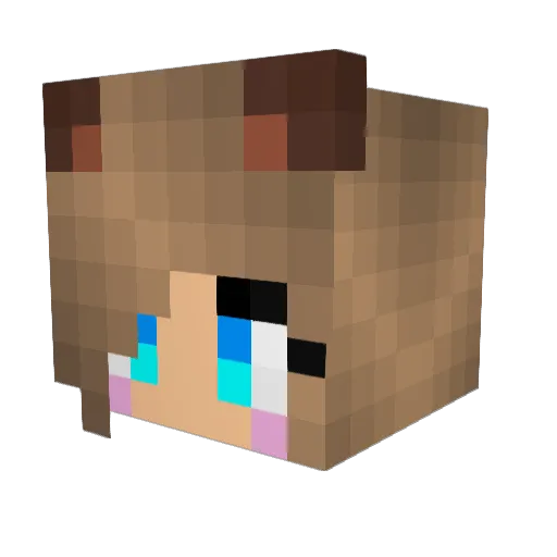 Yachi_Kuma Minecraft avatar head, 3D render