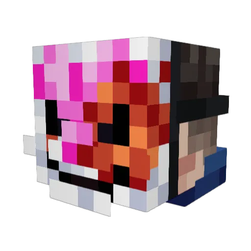 Yacii Minecraft avatar head, 3D render