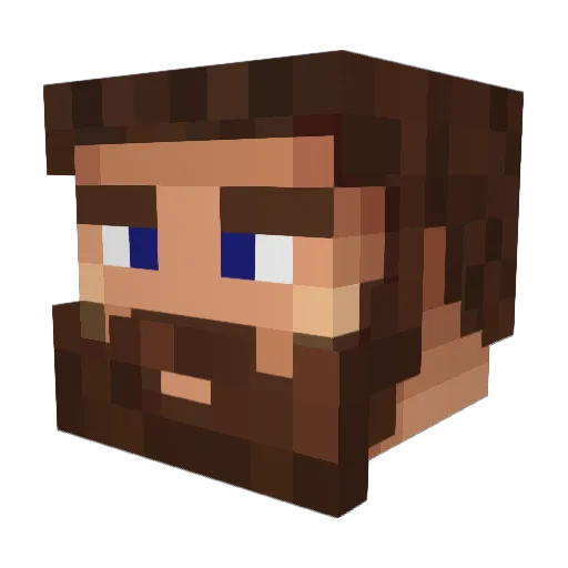 Yackam Minecraft avatar head, 3D render