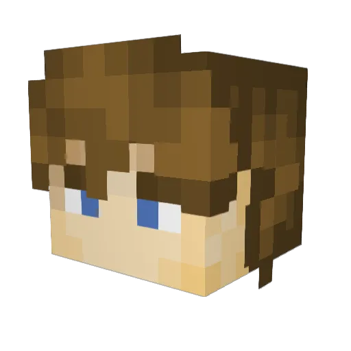 Yackerzzzz Minecraft avatar head, 3D render