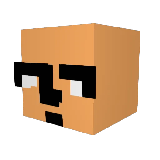 Yadaooo Minecraft avatar head, 3D render