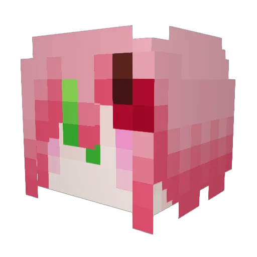 Yae_cherry Minecraft avatar head, 3D render