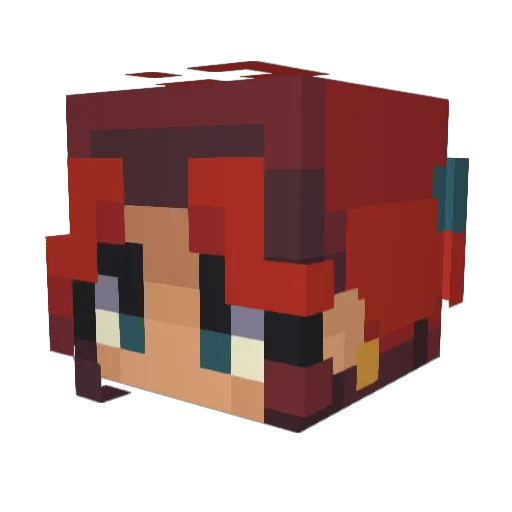 Yael_1_2 Minecraft avatar head, 3D render