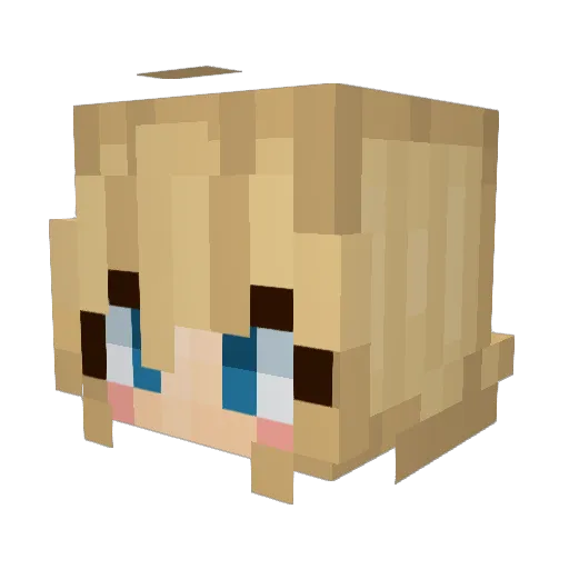 Yaemay Minecraft avatar head, 3D render