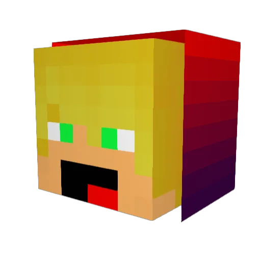 Yaeneck Minecraft avatar head, 3D render